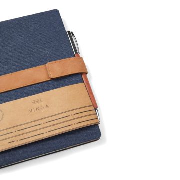 Branded VINGA Bosler RCS Recycled Canvas Notebook Navy 