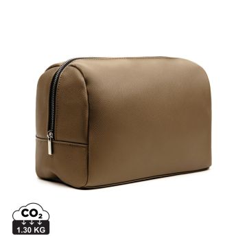 Branded VINGA Bermond RCS Recycled PU Toiletry Bag Brown