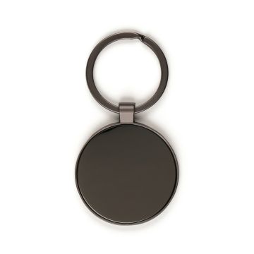 Circular Gun Metal Keyring