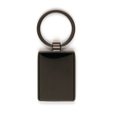 Rectangular Gun Metal Keyring