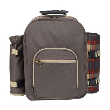 HIGH PARK Picnic Set For 4 Persons In Backpack Brown - 1 Bounce Creative Designs