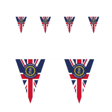 King Charles Coronation Bunting Union Jack Triangle 10 Meters