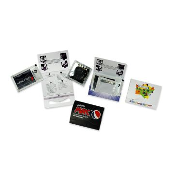 Condom and Lubricant Sachet In Printed Card Wrap