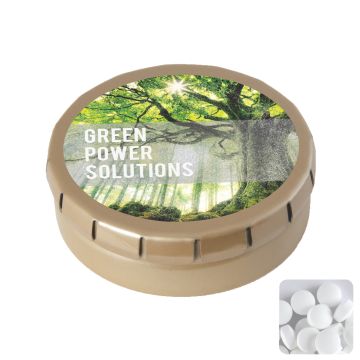 Round click tin with dextrose mints