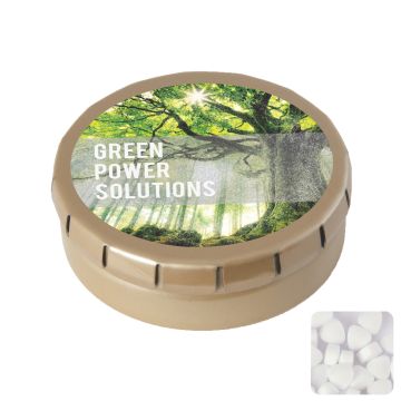 Round click tin with sugar free mints
