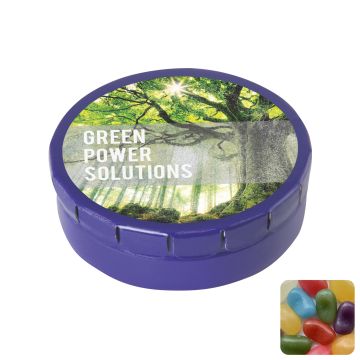 Round click tin with jelly beans