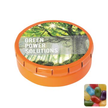 Round click tin with jelly beans