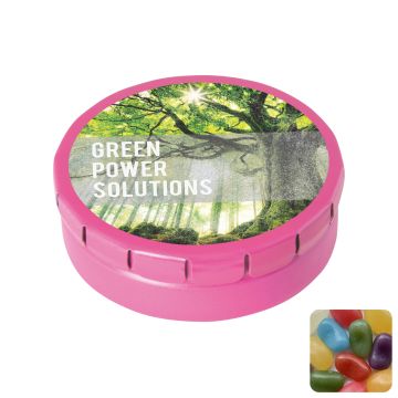 Round click tin with jelly beans