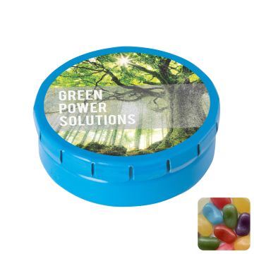 Round click tin with jelly beans