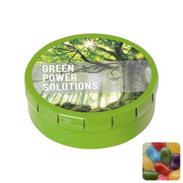 Round click tin with jelly beans