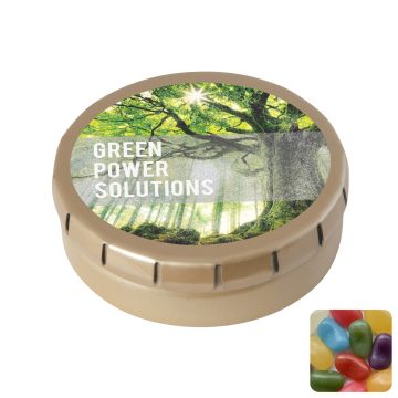 Round click tin with jelly beans