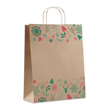 Eco Christmas Gift Bag Paper BAO LARGE Beige - 1 Bounce Creative Designs
