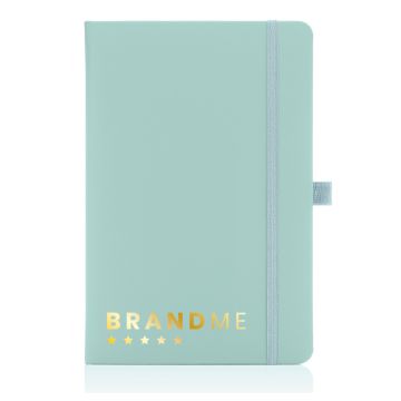 Foil Blocked A5 Pastel Notebook &amp; Pen Set-mint-Gold Foil