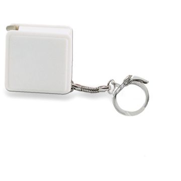 WATFORD Retractable Tape Measure In Case With Keyring White - 1 Bounce Creative Designs