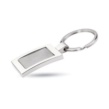 HARROBS Rectangle Metal Keyring Shiny silver - 1 Bounce Creative Designs