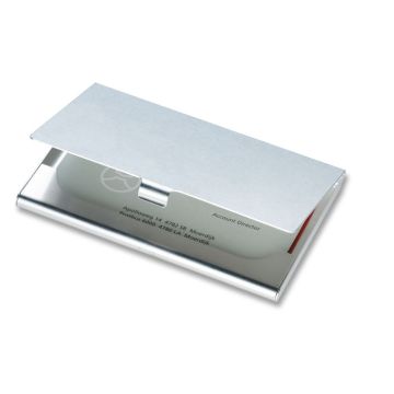 EPSOM Metal Business Card Holder Shiny silver - 1 Bounce Creative Designs