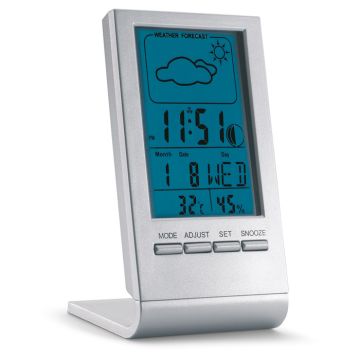 SKY Weather Station LED Desk Clock Silver - 1 Bounce Creative Designs