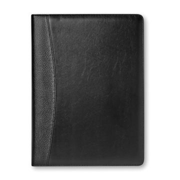 NADIA A4 Vegan Leather Conference Folder Portfolio With Calculator Black - 1 Bounce Creative Designs