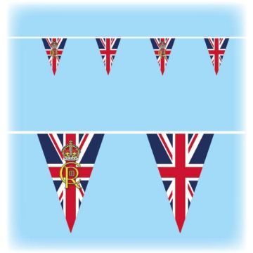 King Charles Coronation Bunting Royal Cypher Design Triangle