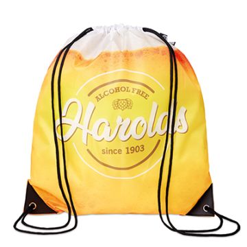 Bespoke RPET Drawstring bag with PU corners