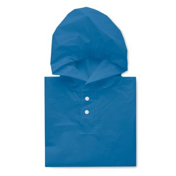 PONCHIE PEVA kid rain coat with hood Royal Blue