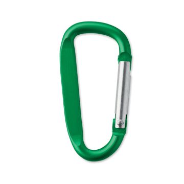 GANCHO Carabiner clip in aluminium. Green