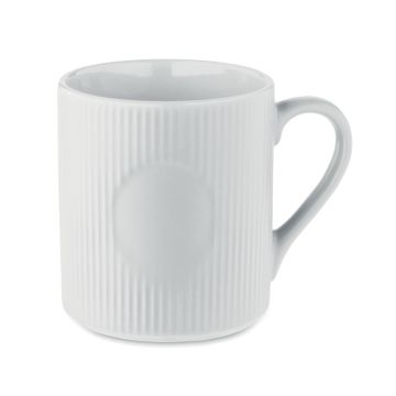 RIBMUG Ribbed ceramic mug mat 340 ml White