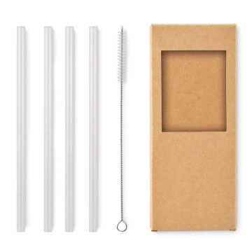 GLAW 4 reusable glass straws