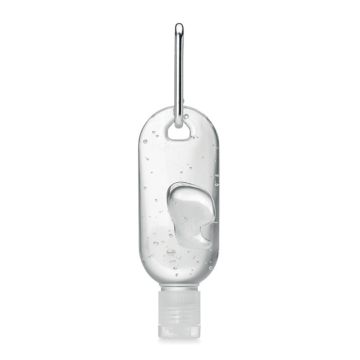 GEL2GO Hand Sanitiser In Refillable Bottle With Carabiner Clip Transparent - 2 Bounce Creative Designs