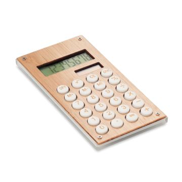 CALCUBAM Bamboo Calculator Dual Powered Wood - 1 Bounce Creative Designs