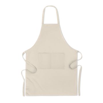 RAIPUR Organic Cotton Apron With Pockets Beige - 1 Bounce Creative Designs