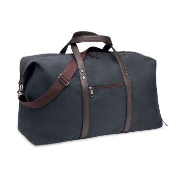 ZURICH Eco Canvas Weekend Travel Bag With Recycled Lining Black - 1 Bounce Creative Designs