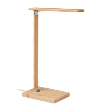 NEAT LIGHT Bamboo Desk Lamp With Wireless Charger And USB Hub Wood - 1 Bounce Creative Designs