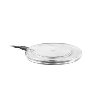 UVE CHARGING  Round Wireless Charger Pad With LED Light White - 1 Bounce Creative Designs