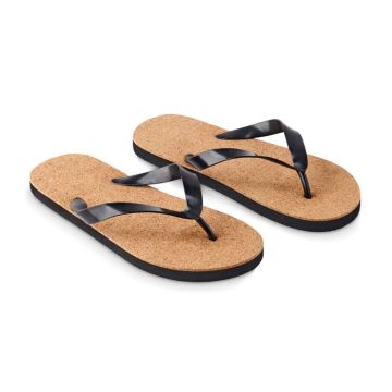 BOMBAI Cork Flip Flops Medium  Size 3639 Black - 1 Bounce Creative Designs
