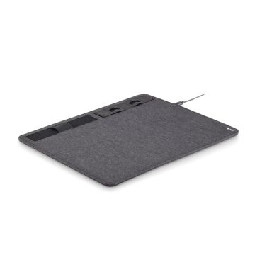 SUPERPAD RPET Recycled Mouse Mat With Wireless Charger Dark grey - 1 Bounce Creative Designs