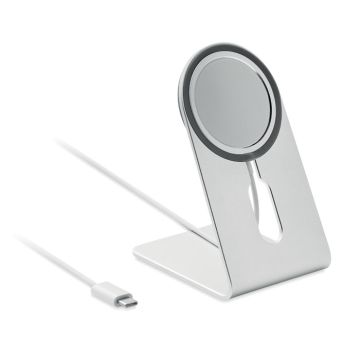 MELIS Magnetic Wireless Portable Phone Charge With Stand Matt silver - 1 Bounce Creative Designs