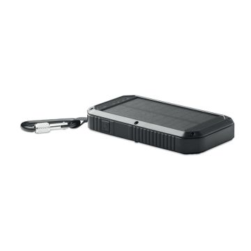 POWEREIGHT Solar Powered Power Bank With Flashlight 8000 mAh Black - 1 Bounce Creative Designs