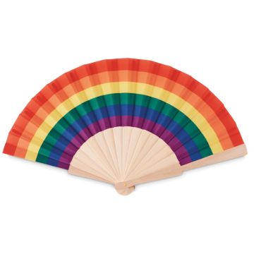 BOWFAN Wooden Rainbow hand Held Fan Multicolour - 1 Bounce Creative Designs