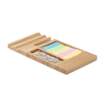 TREVIS Bamboo Desk Organiser And Phone Stand Wood - 1 Bounce Creative Designs