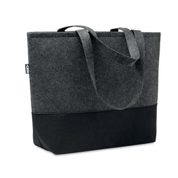 DUO INDICO Eco Recycled Felt Shopping Bag  Dark grey - 1 Bounce Creative Designs