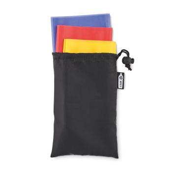 TOP FIT Resistance Exercise Bands In Recycled Pouch Black - 1 Bounce Creative Designs