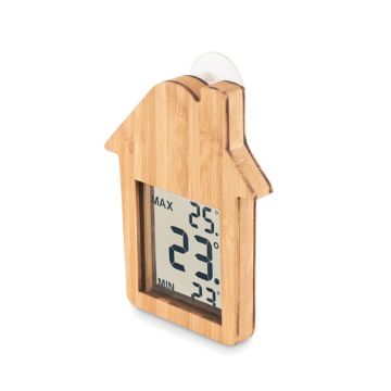 HISA House Shaped Bamboo Weather Station Wood - 1 Bounce Creative Designs