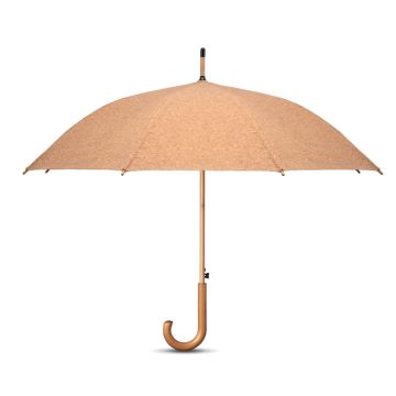 QUORA Cork Umbrella With Bamboo Shaft And Wooden Handle Beige - 2 Bounce Creative Designs