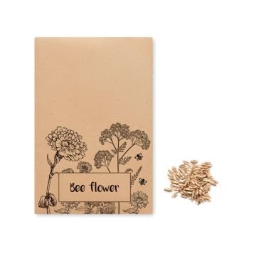 SEEDLOPEBEE Honey Bee Flower Seeds In Mailable Envelope Beige - 1 Bounce Creative Designs