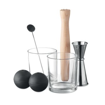 Cocktail Drinks Gift Set NIGHT Matt silver - 1 Bounce Creative Designs