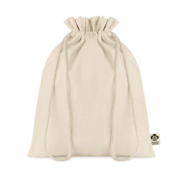 Organic Cotton Drawstring Gift Bag AMBER MEDIUM Beige - 1 Bounce Creative Designs