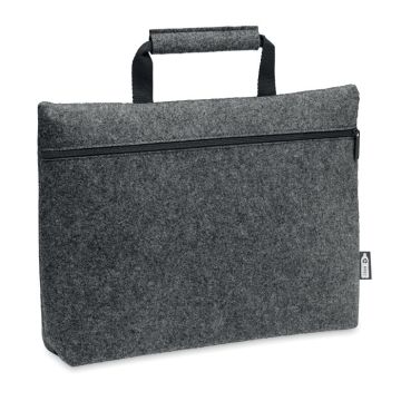 TAPLA RPET felt zippered laptop bag Stone Grey