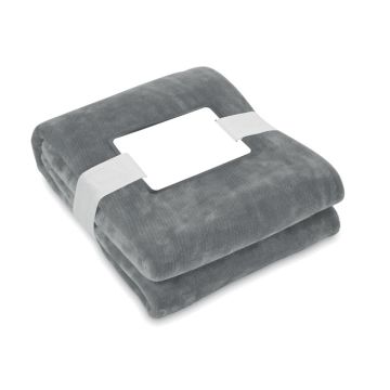 LOGAN RPET fleece blanket 280 gr/m² Stone Grey
