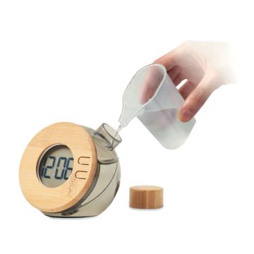 DROPPY LUX Water Powered Bamboo LCD Clock